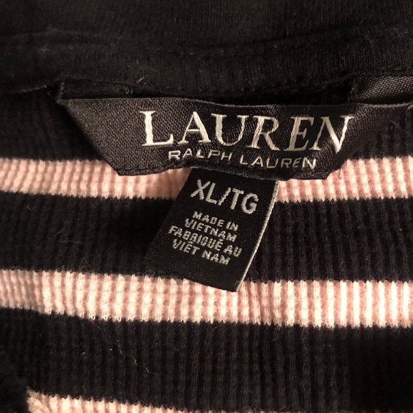 Ralph Lauren Striped Lace Neck Top size XL - Picture 2 of 5